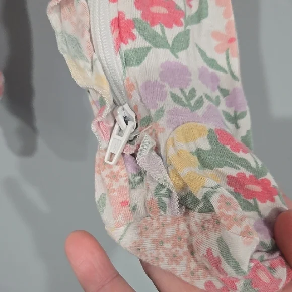 NOT FOR SALE HAS SOLD Little Me Pink and Red Floral Footies - Picture 4 of 5